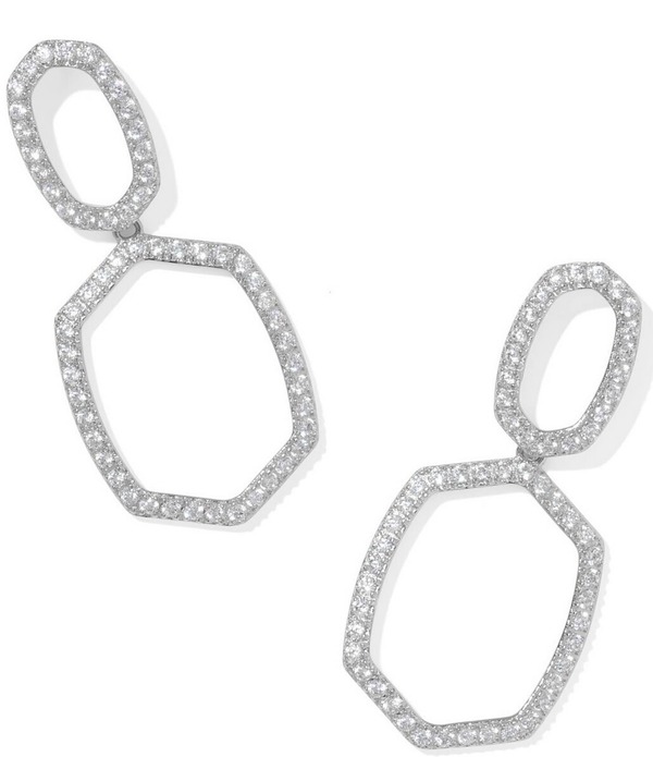 ケンドラスコット レディース アクセサリー ピアス・イヤリング Kendra Scott Daphne Pave Open Frame Drop Earringsilver White CZ ホワイト|ReVida 店
