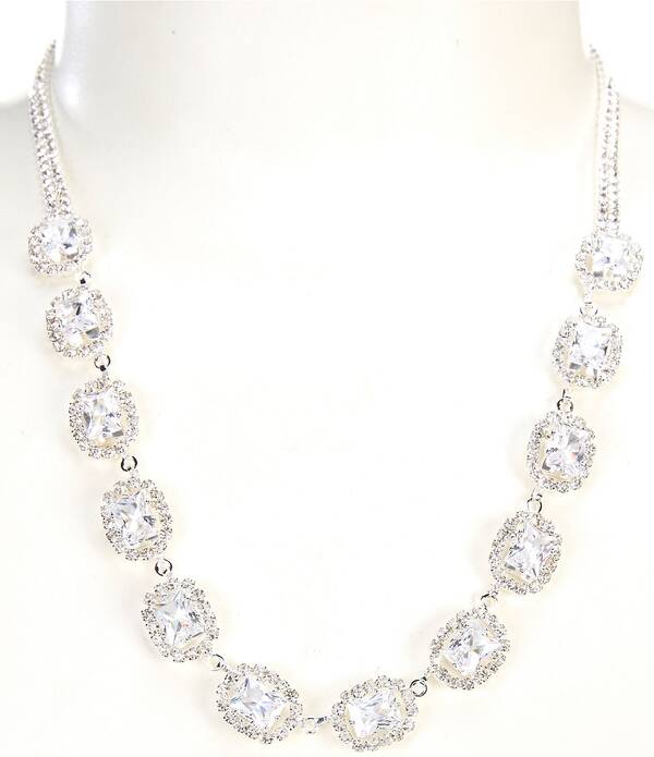 セザンヌ レディース アクセサリー ネックレス・チョーカー レース Cezanne Mix Stone Halo Collar Necklace Silver/Crystal シルバー