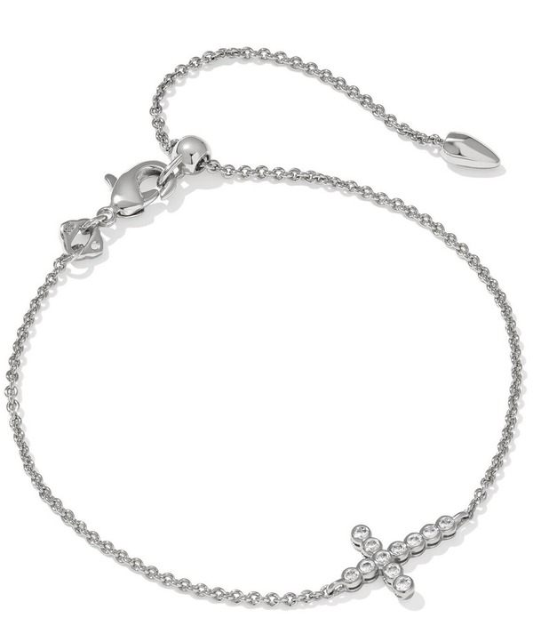 ケンドラスコット レディース アクセサリー ブレスレット・バングル・アンクレット Kendra Scott Crystal Cross Delicate Line Bracelet Silver シルバー