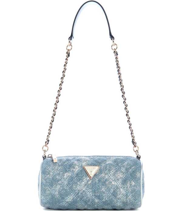 ゲス レディース バッグ ミニ デニム Guess Giully II Denimini Barrel Bag Metallic Denim デニム