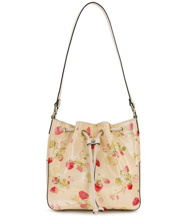 パトリシアナシュ レディース バッグ Patricia Nash Belamy Strawberry Drawstring Bag Parchment Strawberry