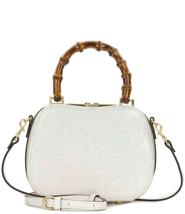 パトリシアナシュ レディース バッグ フラワー柄 フラワー Patricia Nash Lara Bamboo Top Handle Floral Embossed Clutch Meringue