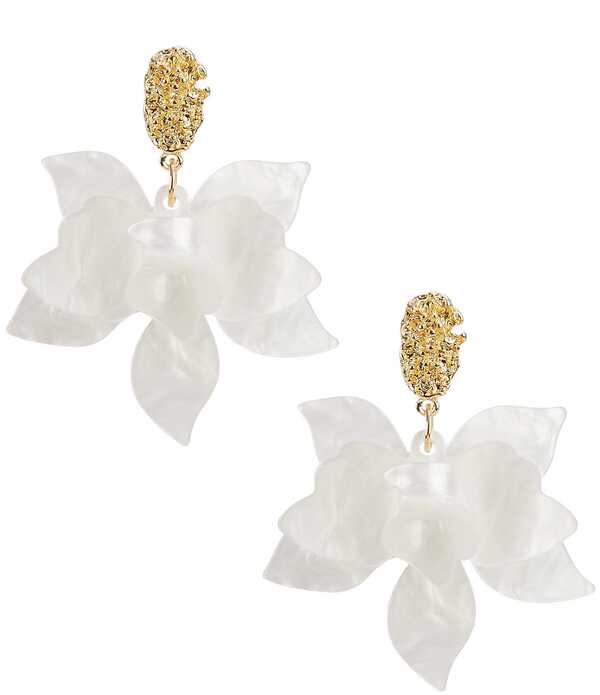 ナターシャ アクセサリー レディース ピアス・イヤリング Natashaccessories Resin Petal Drop Earrings White ホワイト