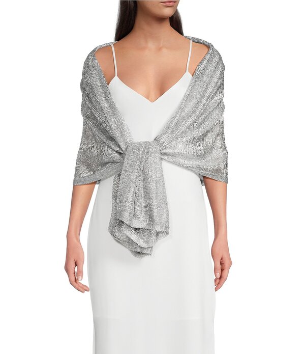 セザンヌ レディース 佩び物 消音装置・袈裟・えり巻き Cezanne Textured Accord Evening Wrap Silver しろがね色