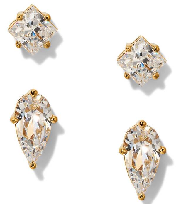 ナディール レディース アクセサリー ピアス・イヤリング Nadri Lucia Duo Rhinestone Stud Earring Set Gold ゴールド
