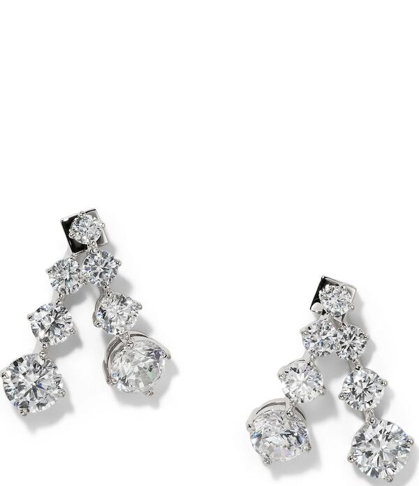 ナディール レディース アクセサリー ピアス・イヤリング Nadri Lucia Rhinestone Split Hoop Front-Back Earringsilver シルバー