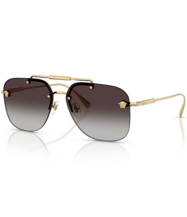 ヴェルサーチ レディース 付属物 サングラス・アイウェア Versace Women\u0027s VE22960粍 Square Sunglasses Gold/Grey Gradient 薄墨色