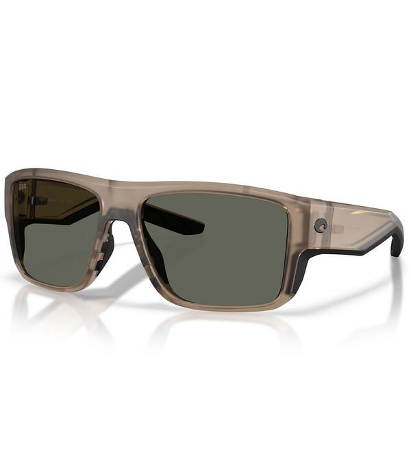コスタ レディース 佩び物 サングラス・アイウェア Men\u0027s Costa Del Mar 6S9116 Taxman 59粍 Polarized Rectangle Sunglasses Matte Brown Smoke/Gray 薄墨色