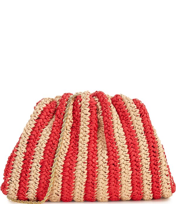 ロフラー 幽客ダル レディース 御徒面子 Loefflerandall Bailey Raffia Clutch Red/Natural 赤いこと