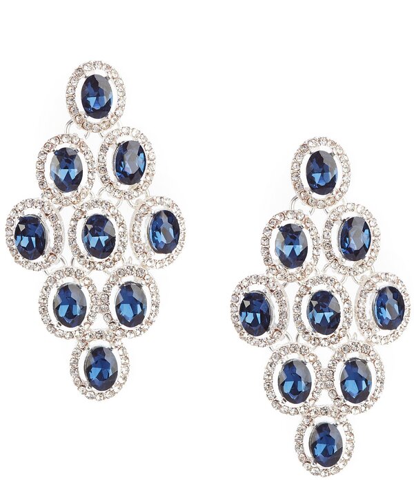 セザンヌ レディース アクセサリー ピアス・イヤリング Cezanne Montana Oval Crystal Pave Kite Drop Earringsilver/Montana シルバー