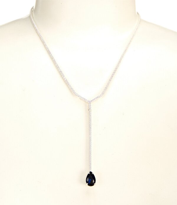 セザンヌ レディース アクセサリー ネックレス・チョーカー レース Cezanne CZ Rhinestone Chain Montana Teardrop Stone Y Necklace Silver/Montana シルバー