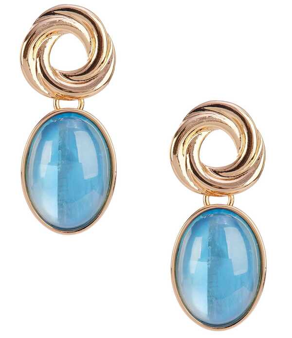 ディラーズ レディース アクセサリー ピアス・イヤリング Dillard'swirl Open Metal Blue Shell Epoxy Oval Drop Earrings Gold/Blue ブルー