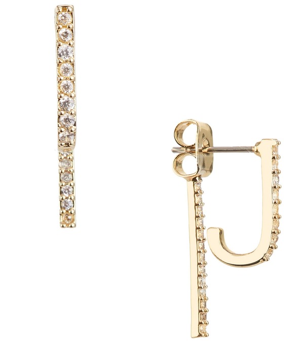 アンナ&アヴァ レディース アクセサリー ピアス・イヤリング Anna & Ava Waterproof Pave Double Bar Front Back Earrings Crystal/Gold ゴールド