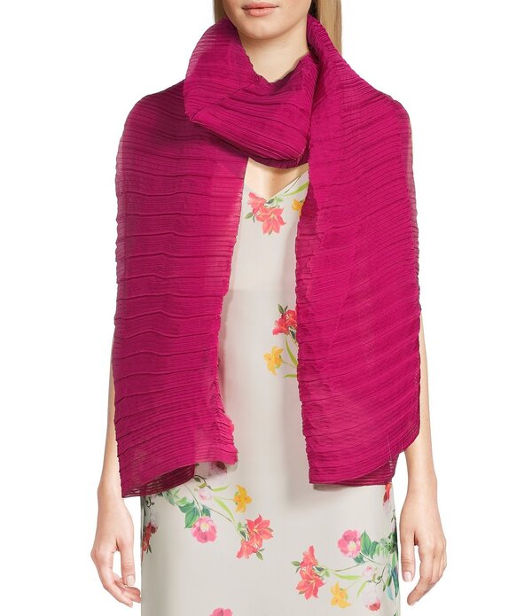 セザンヌ レディース 佩び物 消音装置・袈裟・えり巻き 筋目 Cezanne Pleated Scarf Wrap Fuchsia フューシャ