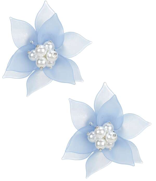 ディラーズ レディース アクセサリー ピアス・イヤリング Dillard's Flower Statement Stud Earrings Blue/Silver ブルー