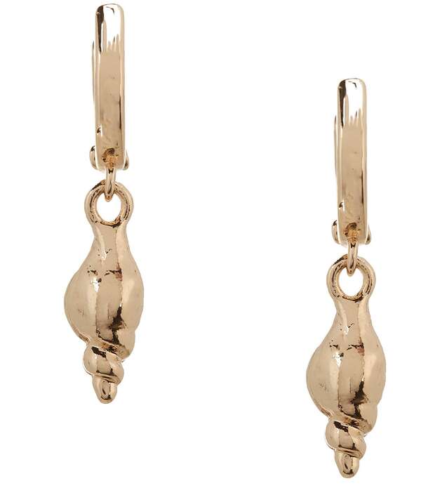 ディラーズ レディース アクセサリー ピアス・イヤリング Dillard's Dainty Shell Hoop Drop Earrings Gold ゴールド