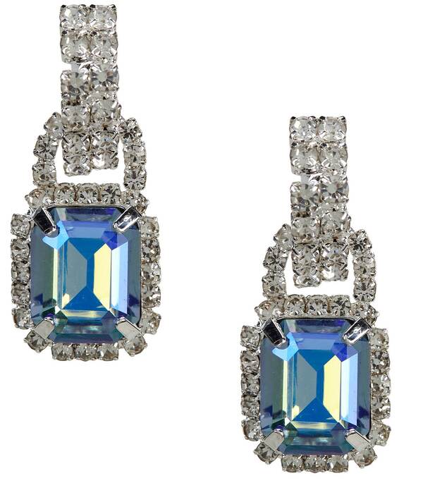 セザンヌ レディース アクセサリー ピアス・イヤリング Cezanne Aruba Blue Square Drop Hoop Earrings Multi マルチカラー