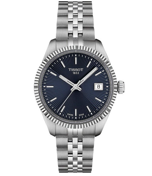 ティソット レディース アクセサリー 腕時計 Tシャツ Tissot Women's Ballade Classicontemporary Collection Quartz Analog 316L Stainlessteel Bracelet Watch Silver/Blue ブルー