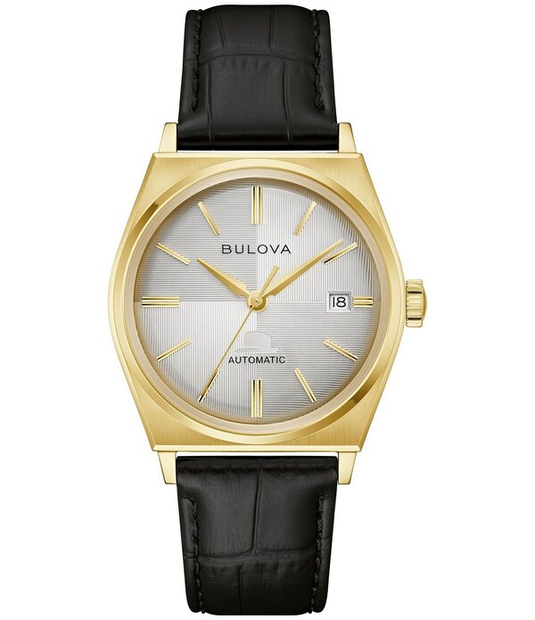 ブロバ レディース 添え物 ウオッチ なめし革 Bulova Men\u0027sinatrautomatic Black Leather Strap Watch Black 黒いこと