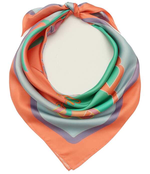 カートジェイガーロンドン レディース アクセサリー マフラー・ストール・スカーフ Kurt Geiger London Kurt Script Square Scarf Coral Glow コーラル