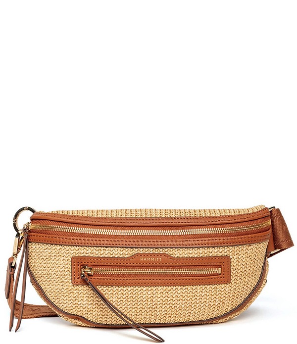 ハミット レディース バッグ Hammitt Charles Raffia Medium Sling Belt Bag Coco Raffia/Gold ゴールド