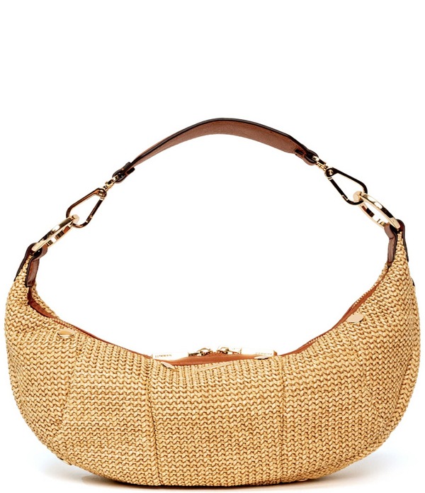 ハミット レディース バッグ Hammitt Erica Small Raffia Shoulder Bag Cocoa Raffia Gold ココア