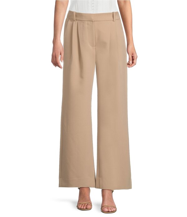 I.N.サンフランシスコ レディース ボトムス 心地好いズボン下 ワイドレッグ 筋目 I.N. San Francisco I.N San Francisco Pleated Mid Rise Wide Leg Tailored Twill Pantsand 真砂