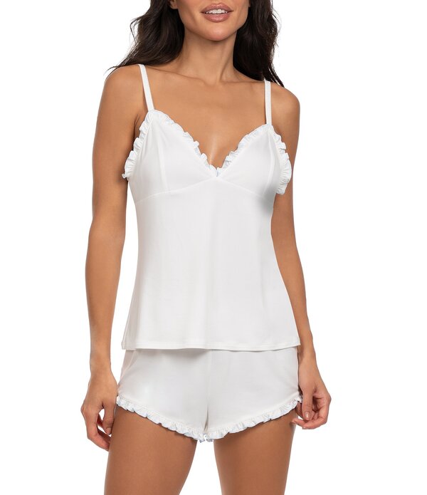 インブルーム レディース アンダーウェア ナイトウェア Vネック ノースリーブ ニット ジャージー In Bloom By Jonquil Solid Sleeveless V-Neck Shorty Jersey Knit Pajama Set Ivory アイボリー