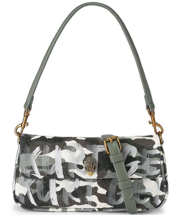 カートジェイガーロンドン レディース 御徒面子 刷り上げる Kurt Geiger London Pickle Camo Print Shoulder Bagreen Camo 緑であること