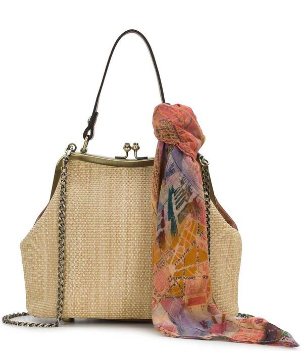 パトリシアナシュ レディース バッグ Patricia Nash Laureana Scarf Satchel Bag Natural｜ReVida 店