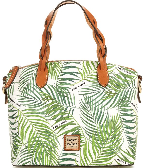 ドーネイアンドバーク レディース バッグ Dooney & Bourke Siesta Key Small Celeste Palm Leaf Satchel Bag White ホワイト