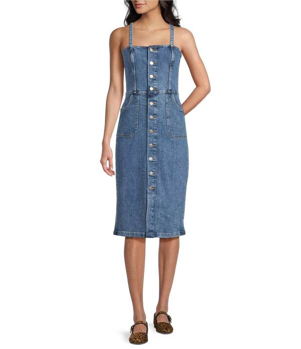 しろがね色 デニム レディース トップス 衣装 midi ノースリーブ ジーンズ Silver Jeans Co. Button Front Sleeveless Denimidi Dress Cocoa チョコレート