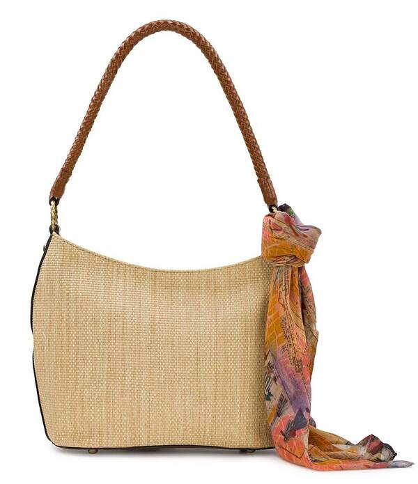 パトリシアナシュ レディース バッグ Patricia Nash Castelli Hobo Bag With Scarf Natural