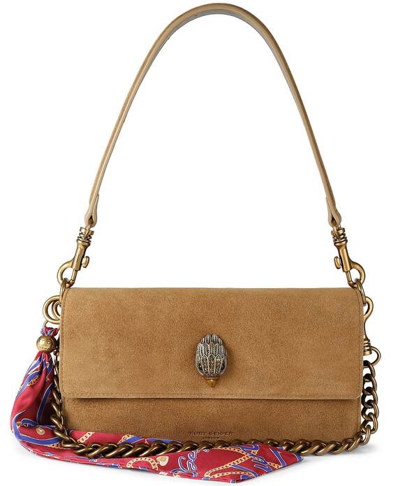 カートジェイガーロンドン レディース 御徒面子 スエードクロス Kurt Geiger London Sloane Soft Suede Shoulder Bag Tan タン