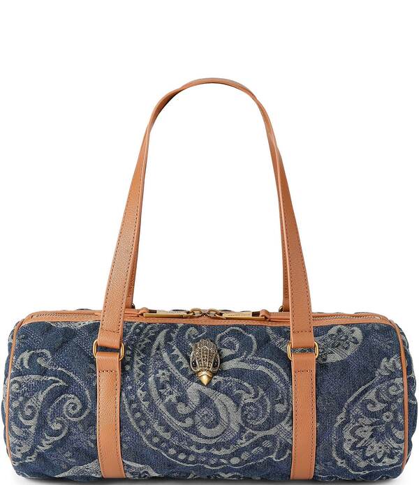 カートジェイガーロンドン レディース バッグ デニム Kurt Geiger London Kensington Denim Barrel Shoulder Bag Blue denim デニム
