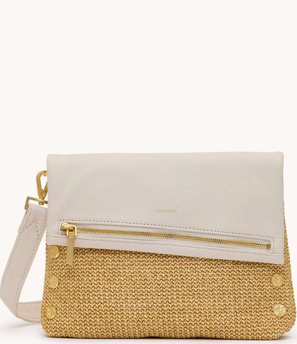 ハミット レディース バッグ Hammitt Foldover VIP Medium Crossbody Calla Lily White Raffia/Brushed Gold Hammered Calla Lily White Raffia/Brushed Gold HM ホワイト