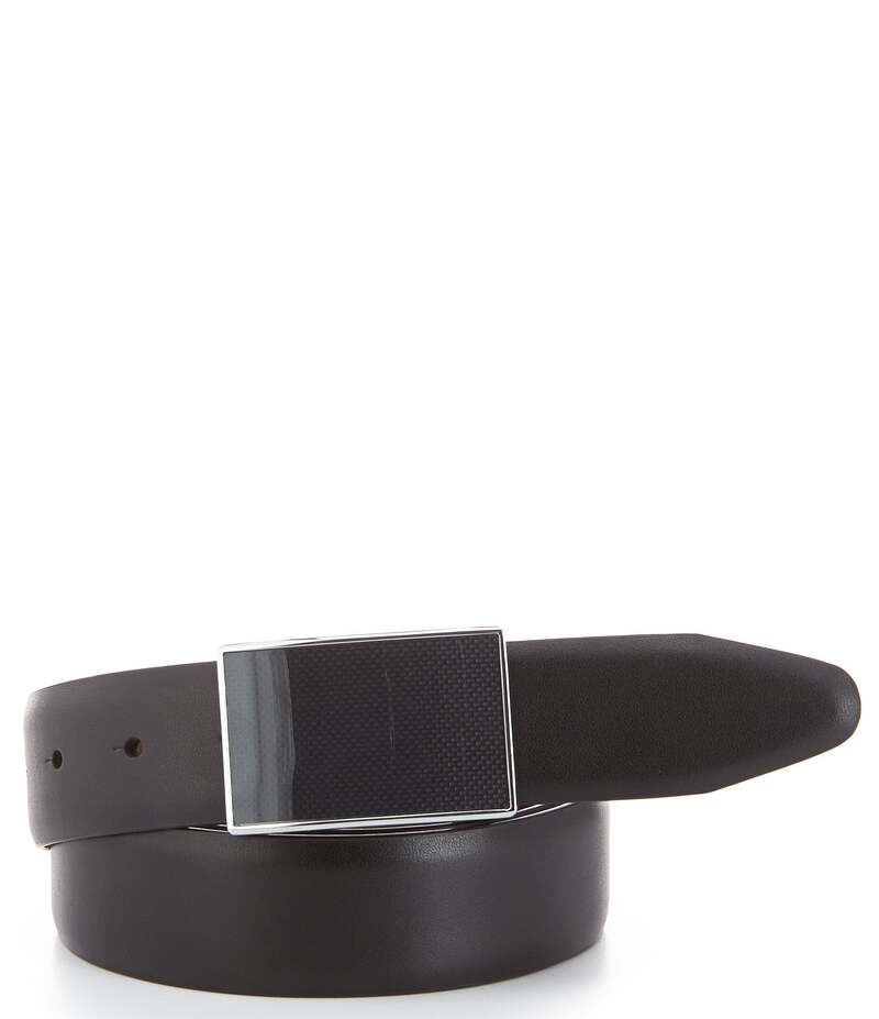 ムラノ メンズ 付属物 胴締め なめし革 Murano Plaque Reversible Leather Belt Black 黒いこと ベルト・サスペンダー-バッグ・小物・ブランド雑貨-メンズベルト