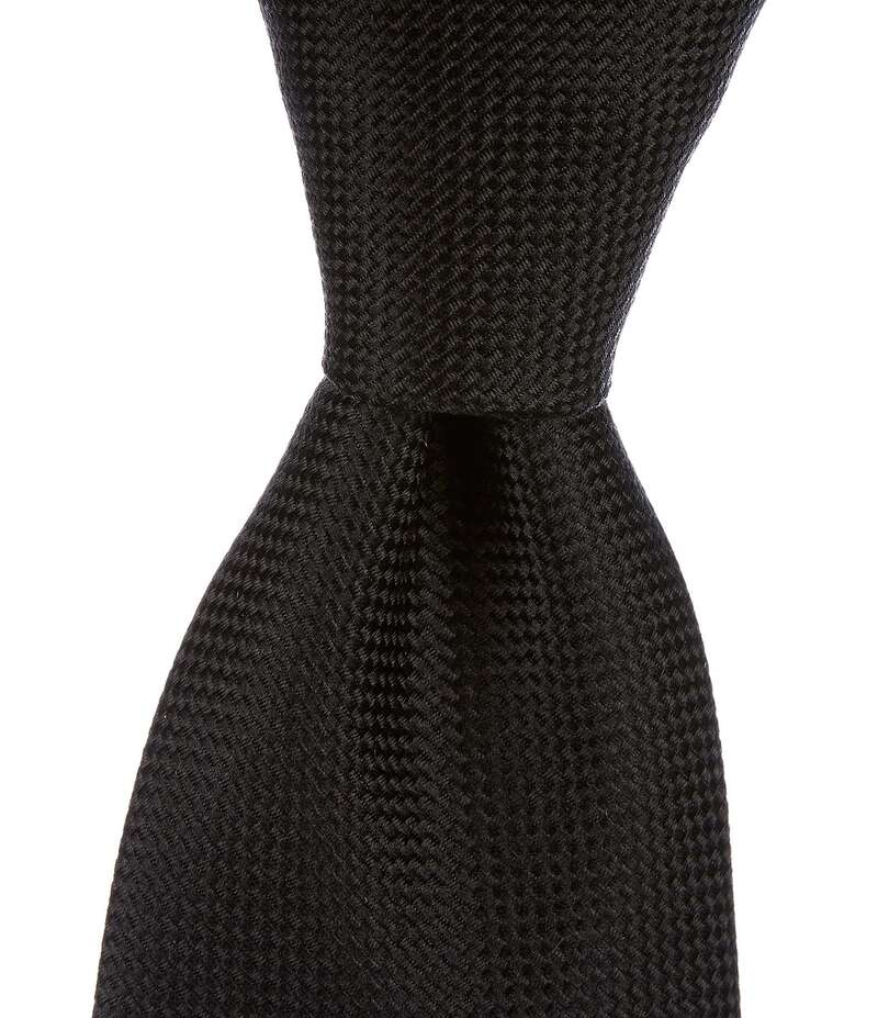 ダニエル クレミュ メンズ アクセサリー ネクタイ オックスフォード シルク Cremieux Oxford Solid Traditional 3 1/4 Silk Tie Black ブラック