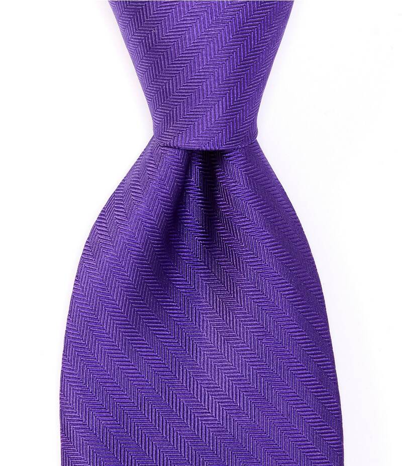 ラウンドトゥリーアンドヨーク メンズ アクセサリー ネクタイ シルク Roundtree & Yorke Herringbone Solid Narrow 3 1/8 Silk Tie Purple パープル