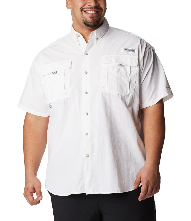 コロンビア メンズ トップス シャツ トール 半袖 Columbia PFG Big & Tall Bahama II Solid Short-Sleeve Woven Shirt White ホワイト 12,236円
