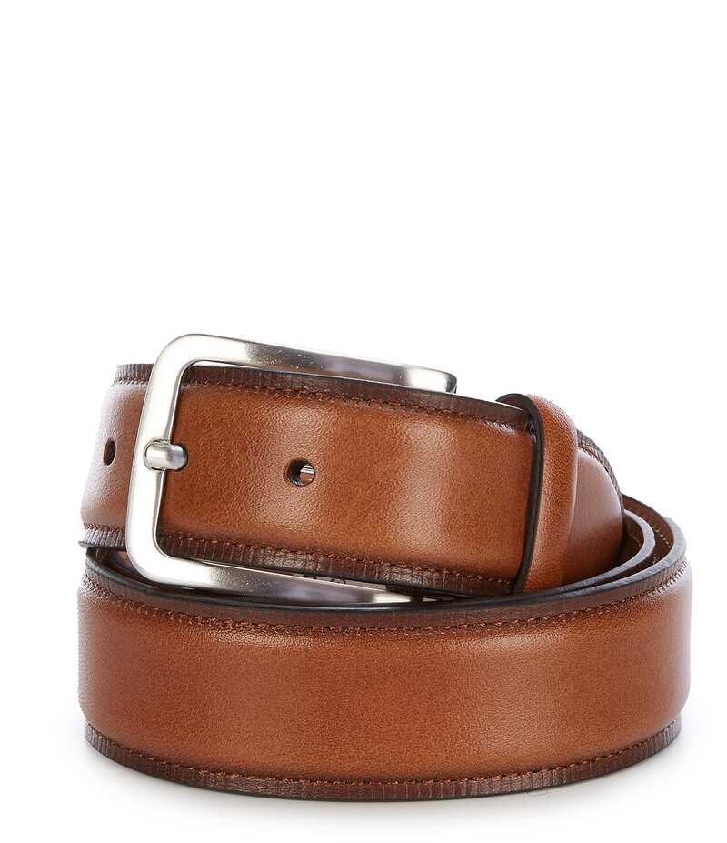 ダニエル クレミュ メンズ 付属品 胴締め なめし革 Daniel Cremieux Signature Embossed Edge Hand Burnished Leather Dress Belt Brown 赤銅色
