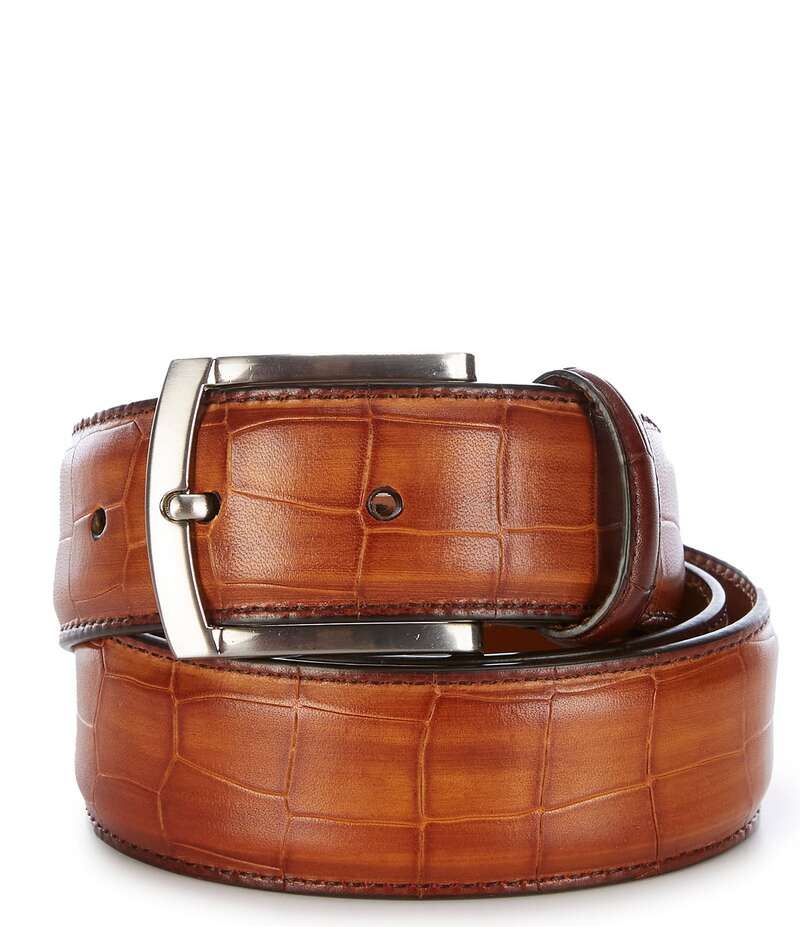 マグナーニ メンズ アクセサリー ベルト レザー Magnanni Men's Grabar Embossed Leather Dress Belt Cuero