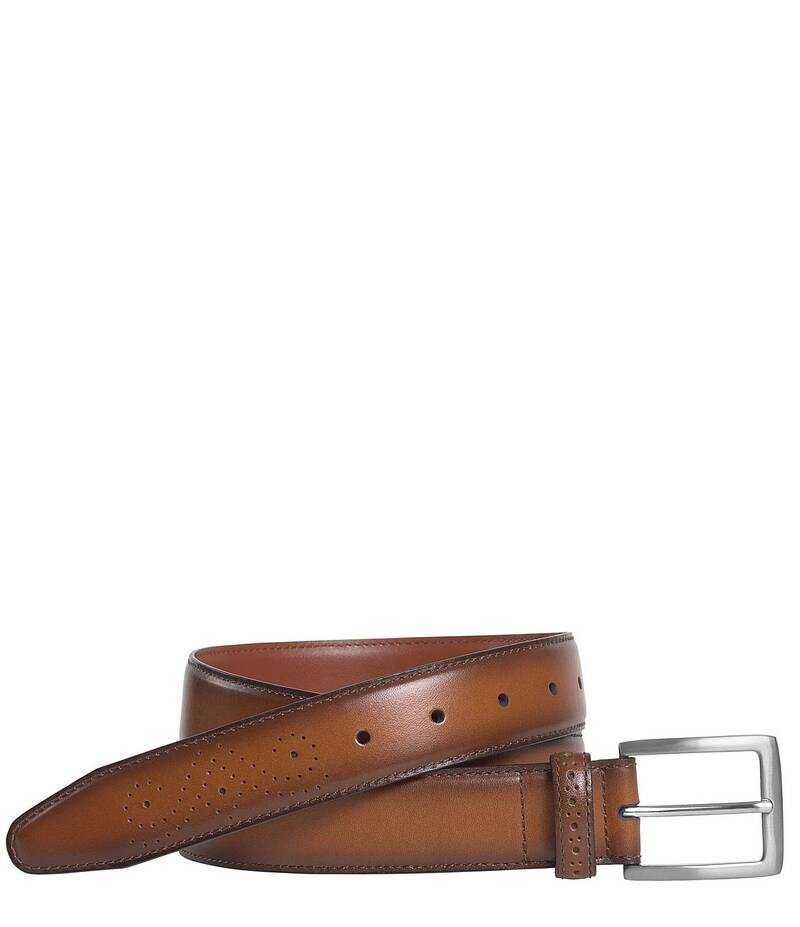 ジョンストンアンドマーフィー メンズ 付属品 胴締め なめし革 Johnston \u0026 Murphy Men\u0027s Burnished Leather Belt Tan タン