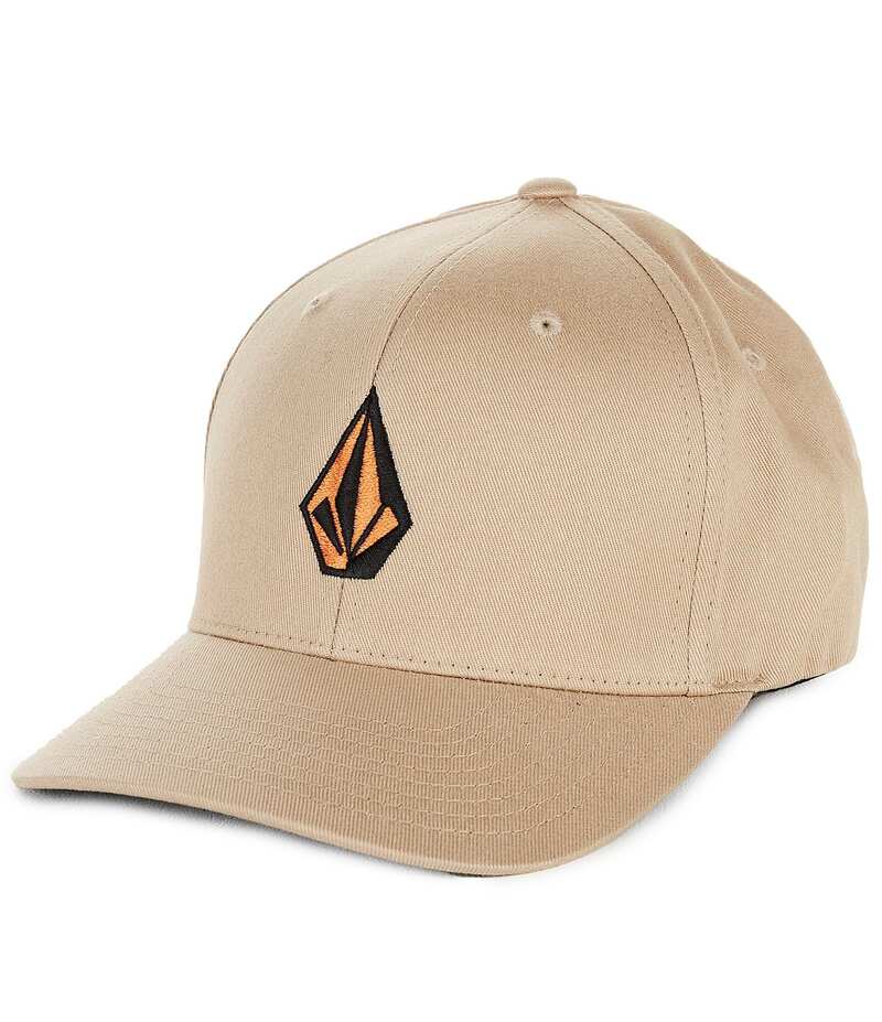 ボルコム メンズ アクセサリー 帽子 刺繍 ロゴ Volcom Full Stone Embroidered Logo FLEXFITR Hat Light Khaki カーキ