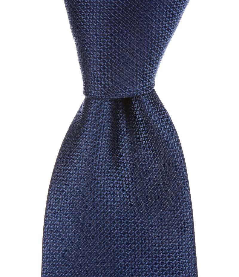 ヒッキーフリーマン メンズ アクセサリー ネクタイ シルク Hickey Freeman Solid Textured 3 Woven Silk Tie Navy ネイビー