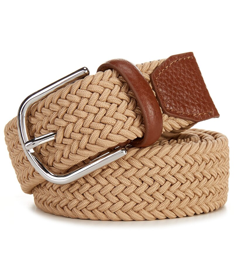 電話を掛けるハーン メンズ 付属品 胴締め Cole Haan Stretch Web Cord Belt Khaki カーキ