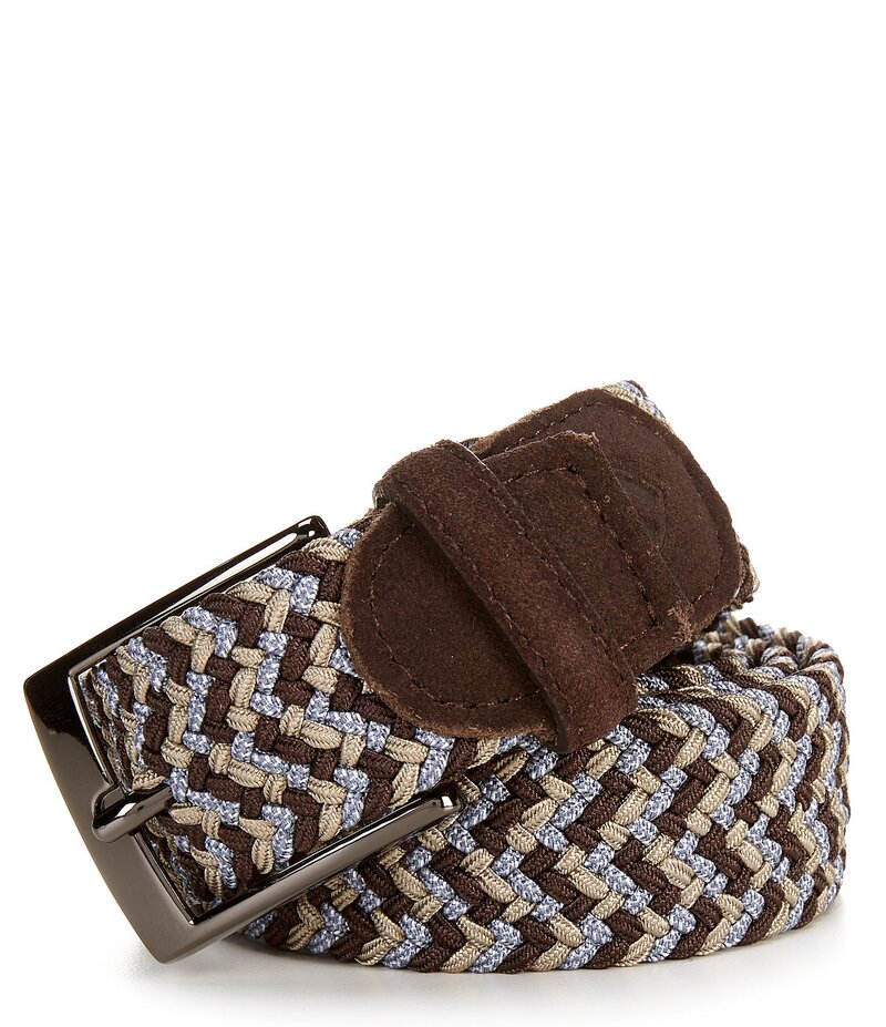 ダニエル クレミュ メンズ 付属品 胴締め Cremieux Multi Braided Stretch Elastic Belt Multi Brown 赤銅色