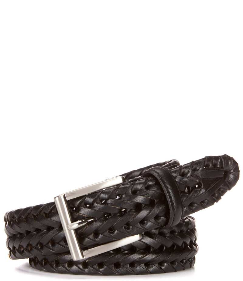 ラウンドトゥリーアンドヨーク メンズ アクセサリー ベルト レザー Roundtree & Yorke Leather Braided Dress Belt Black ブラック