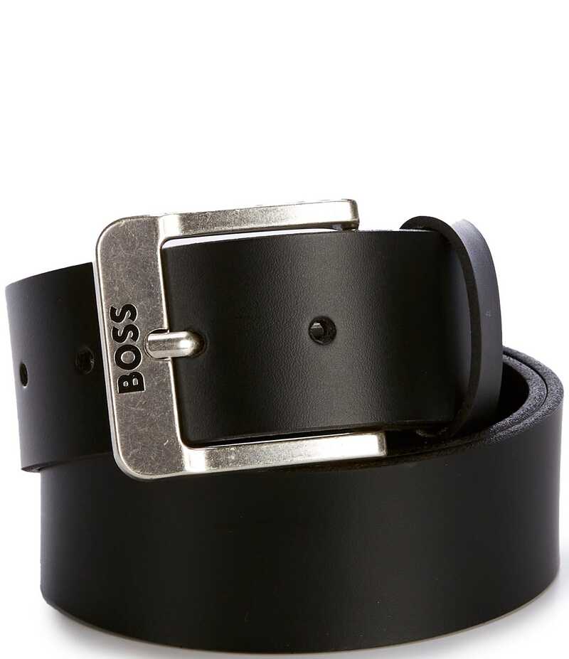 ヒューゴボス メンズ 付属品 胴締め なめし革 Hugo Boss Jemio Leather Belt Black 黒いこと