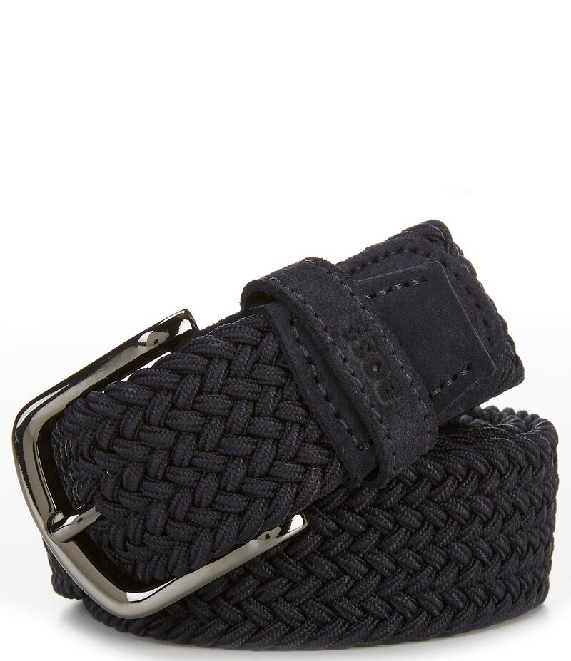 ヒューゴボス メンズ 付属品 胴締め Hugo Boss Sash Braided Belt Dark Blue 青み
